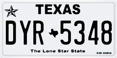 TX license plate DYR5348