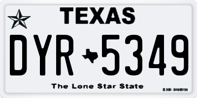 TX license plate DYR5349
