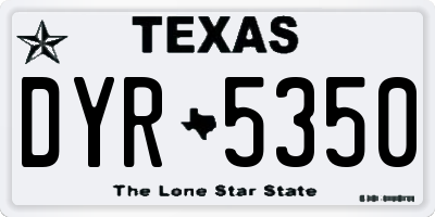 TX license plate DYR5350