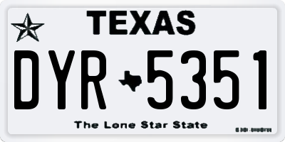 TX license plate DYR5351