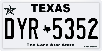 TX license plate DYR5352