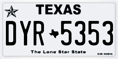 TX license plate DYR5353