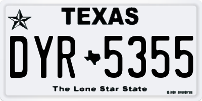TX license plate DYR5355