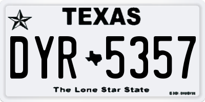 TX license plate DYR5357
