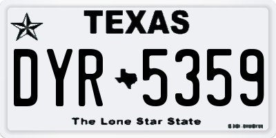 TX license plate DYR5359