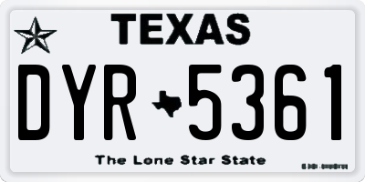 TX license plate DYR5361