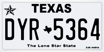TX license plate DYR5364