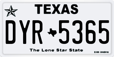 TX license plate DYR5365