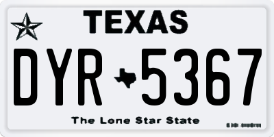 TX license plate DYR5367