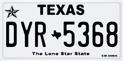 TX license plate DYR5368