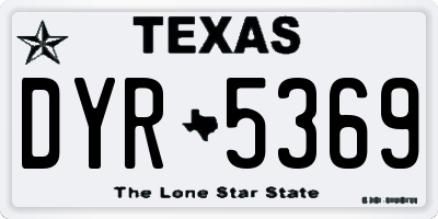 TX license plate DYR5369
