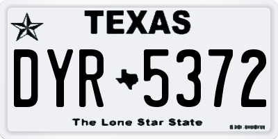 TX license plate DYR5372