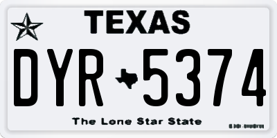TX license plate DYR5374