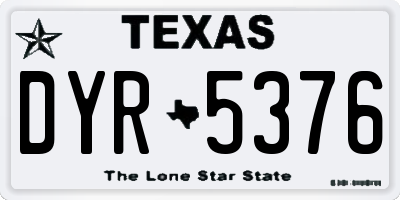 TX license plate DYR5376