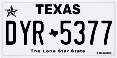 TX license plate DYR5377