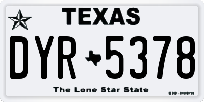 TX license plate DYR5378