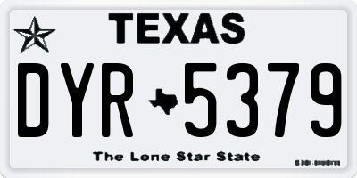 TX license plate DYR5379