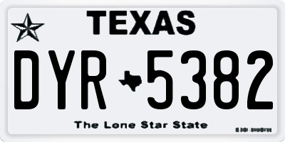 TX license plate DYR5382