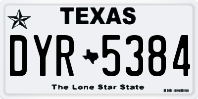 TX license plate DYR5384