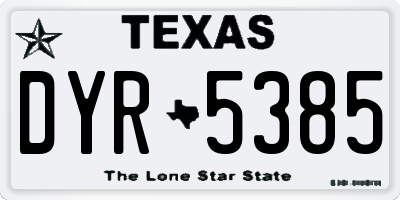TX license plate DYR5385