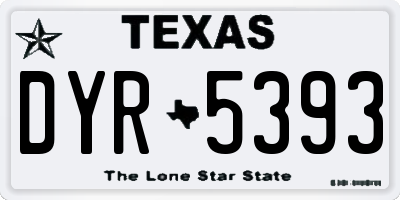 TX license plate DYR5393