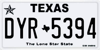 TX license plate DYR5394