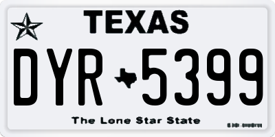 TX license plate DYR5399