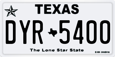 TX license plate DYR5400