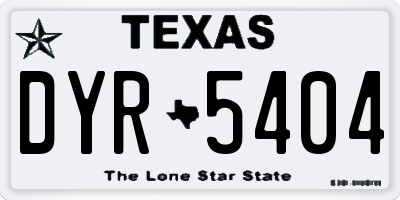 TX license plate DYR5404
