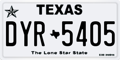 TX license plate DYR5405