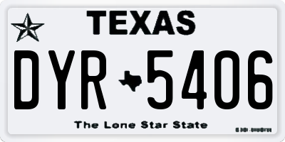 TX license plate DYR5406