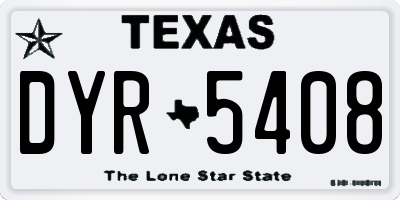 TX license plate DYR5408