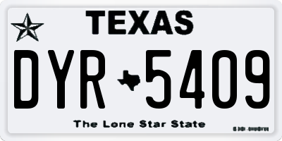 TX license plate DYR5409