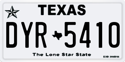 TX license plate DYR5410