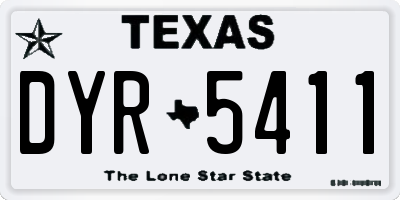 TX license plate DYR5411