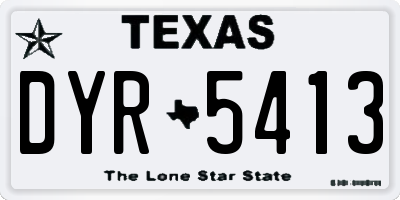 TX license plate DYR5413