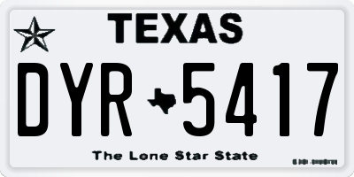 TX license plate DYR5417