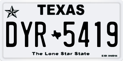 TX license plate DYR5419
