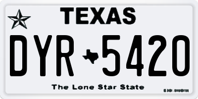 TX license plate DYR5420