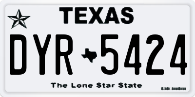 TX license plate DYR5424