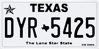 TX license plate DYR5425