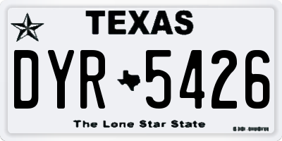 TX license plate DYR5426
