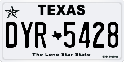 TX license plate DYR5428