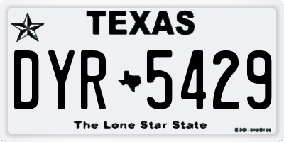 TX license plate DYR5429