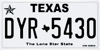TX license plate DYR5430