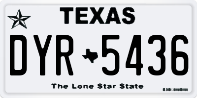 TX license plate DYR5436