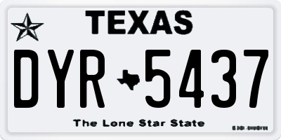 TX license plate DYR5437