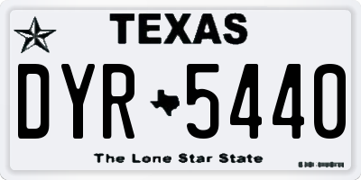 TX license plate DYR5440