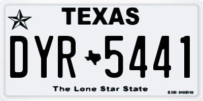 TX license plate DYR5441