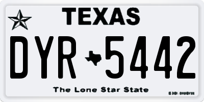 TX license plate DYR5442